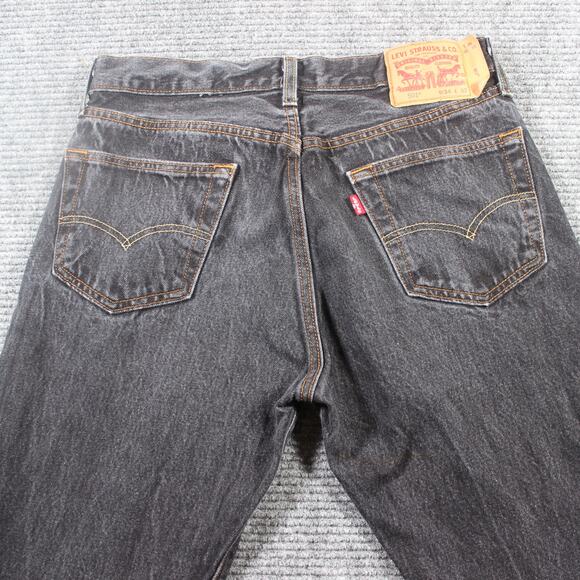 Levi's 501 Jeans Men's 34x32 Black Button Fly Straight Vintage Fade - Picture 5 of 11